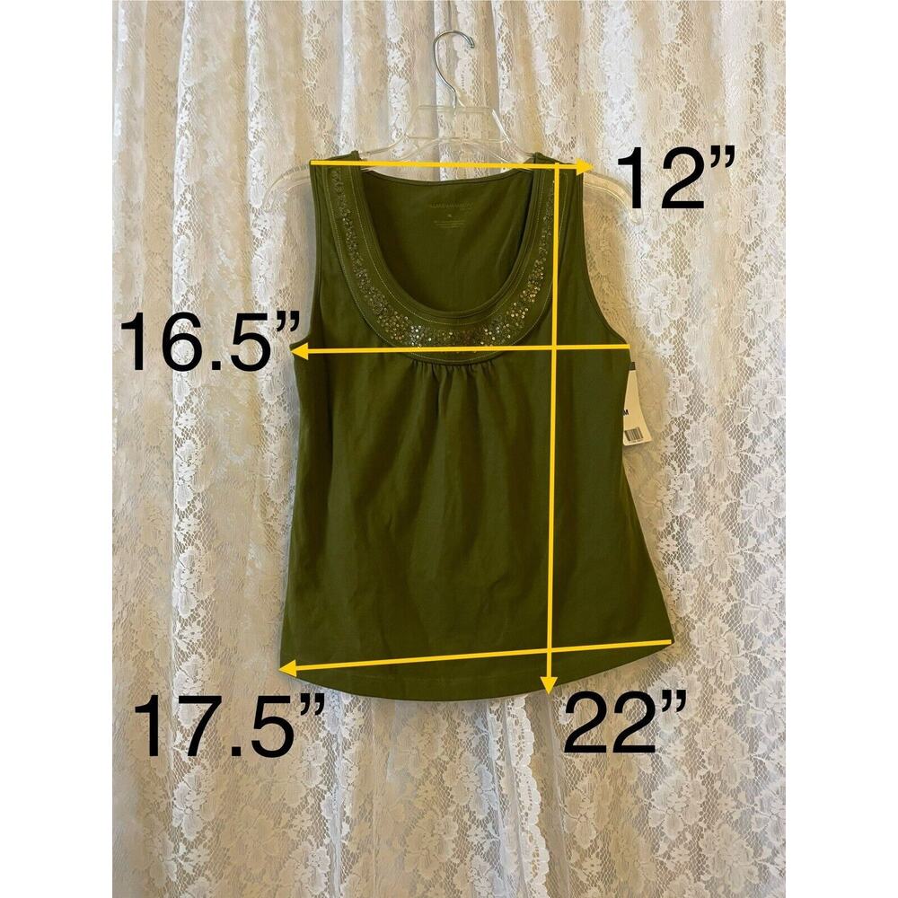 Gillard & Hanson Women's Green Top sleeveless Scoop Neck size M - Picture 9 of 9